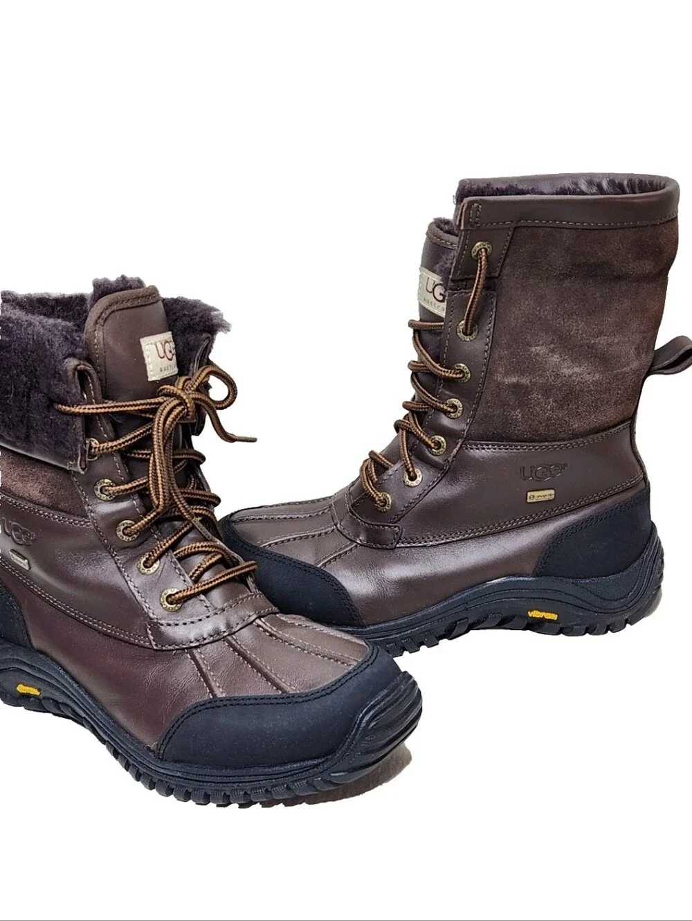 UGG Adirondack II Waterproof Winter Boots Sz 7 Event Brown Leather Suede 5446